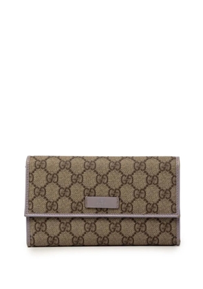 Gucci Pre-Owned 2000-2015 GG Supreme Continental Flap Wallet long wallets - Purple