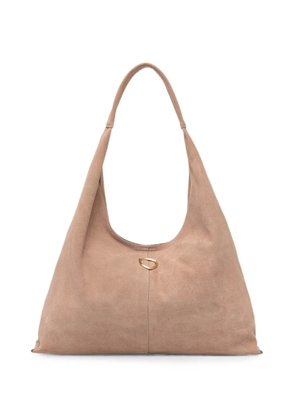 Blauer calf suede logo-plaque tote bag - Neutrals