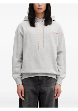 NO PROBLEMO logo-print drawstring oversized hoodie - Grey