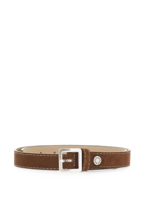 GIANNI CHIARINI calf suede contrast-stitch belt - Brown
