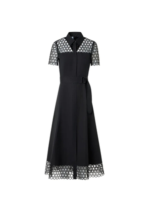 Akris Punto eyelet guipure cotton poplin midi dress - Black