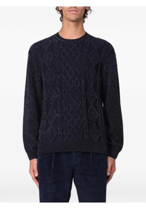 Emporio Armani cable-knit diamond-pattern sweater - Blue