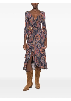 ETRO paisley-print midi dress - Blue