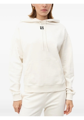 HUGO logo-print drawstring hoodie - Neutrals