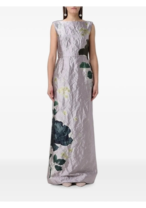 ERDEM Margot floral-print crinkled maxi dress - Purple
