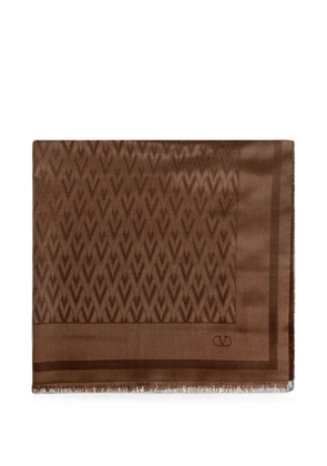 Valentino Garavani VLogo jacquard scarf - Brown