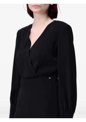 Armani Exchange wrap-style long-sleeve mini dress - Black