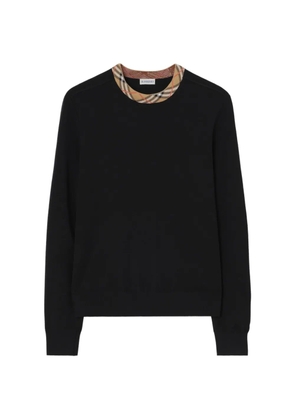 Burberry Check-trim wool sweater - Black
