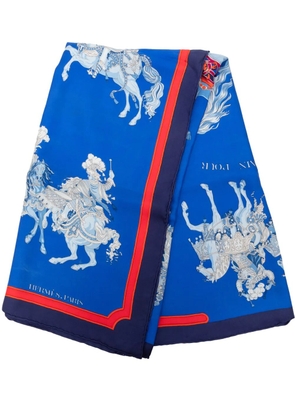 Hermès Pre-Owned 1980-2000 Carrousel Silk Scarf 90 scarves - Blue