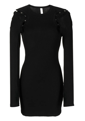 Dion Lee hook and eye ribbed mini dress - Black