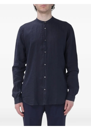BROOKSFIELD mandarin-collar linen shirt - Blue
