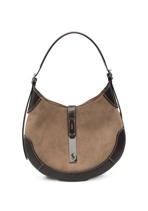 Polo Ralph Lauren Polo ID panelled suede shoulder bag - Neutrals