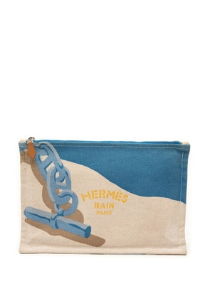 Hermès Pre-Owned 2010-2026 Toile Escale a la Plage Beach pouch - Neutrals