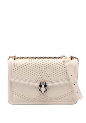 Bvlgari Pre-Owned 2010-2026 Leather Serpenti Diamond Blast shoulder bag - White