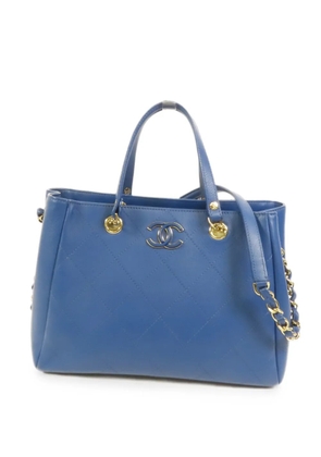 CHANEL Pre-Owned CC diamond-quilted tote bag - Blue
