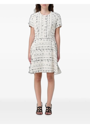 BOSS tweed short-sleeve mini dress - White