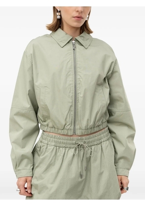 HUGO elasticated-hem zip-up jacket - Green