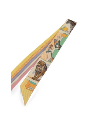Hermès Pre-Owned Twilly animal-print silk scarf - Yellow