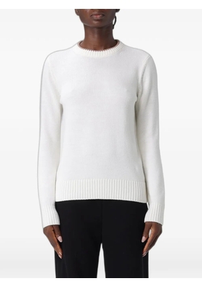 Ea7 Emporio Armani logo-patch crew-neck sweater - White