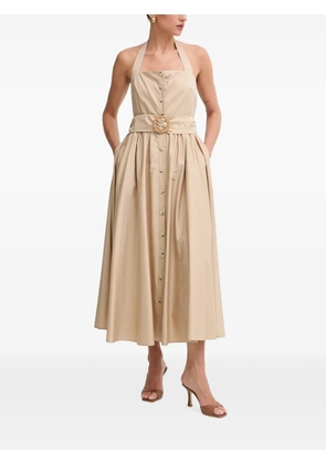 FRACOMINA belted halterneck midi dress - Neutrals