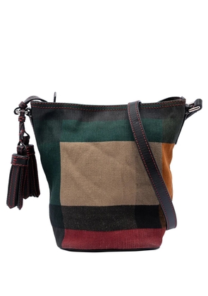 Burberry Pre-Owned 2000-2017 Mini Mega Check Canvas Ashby Tassel bucket bag - Brown