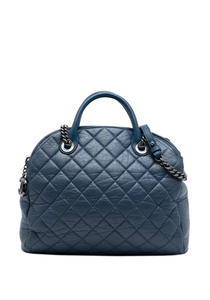 CHANEL Pre-Owned 2012-2013 CC Quilted Aged Calfskin Bowling Bag satchel - Blue