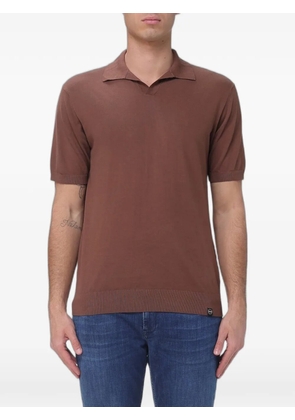 Colmar fine-knit polo-collar T-shirt - Brown