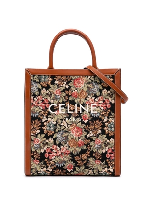 Celine Pre-Owned 2020 Small Floral Jacquard Vertical Cabas satchel - Black