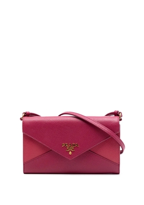 Prada Pre-Owned 2010-2026 Bicolor Saffiano Envelope Wallet On Strap crossbody bag - Pink