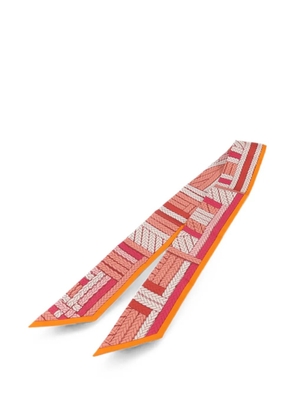 Hermès Pre-Owned Twilly braided-print scarf - Pink