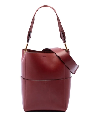 Celine Pre-Owned 2017 Medium Leather Seau Sangle Bucket Bag satchel - Red