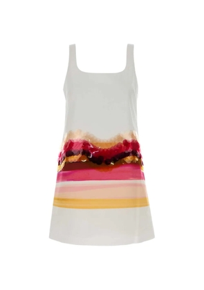 FENDI sequin-embellished striped mini dress - White