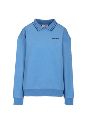 Miu Miu cotton fleece sweatshirt - Blue