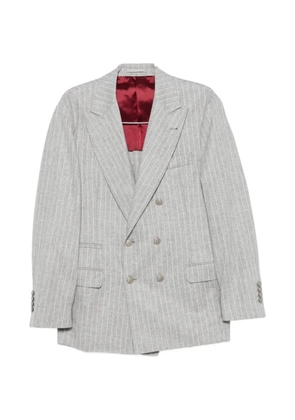 Brunello Cucinelli pinstripe-pattern double-breasted blazer - Grey