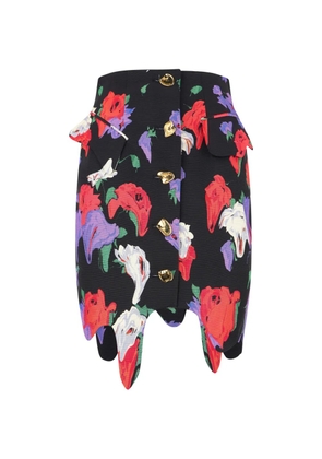 Moschino floral-print asymmetrical skirt - Black