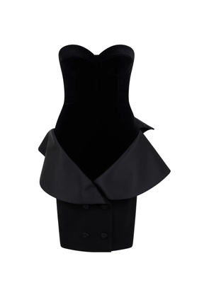 Moschino sweetheart-neck draped mini dress - Black