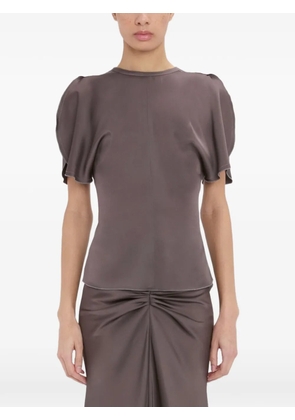 Victoria Beckham Bela flutter-sleeve top - Brown