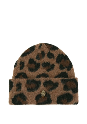 Kurt Geiger London leopard-print beanie hat - Brown