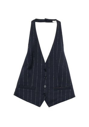 Maje pinstripe-pattern halter-neck top - Blue