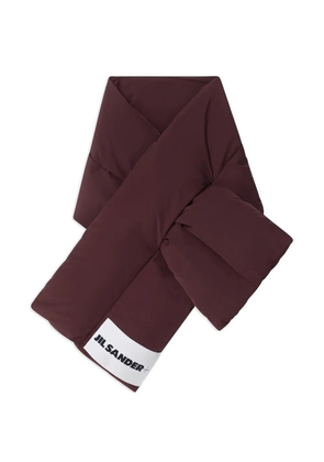 Jil Sander logo-patch padded scarf - Red