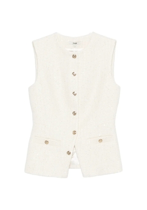 Maje sleeveless button-front top - Neutrals