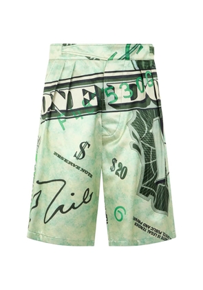 Moschino graphic-print pleated shorts - Green