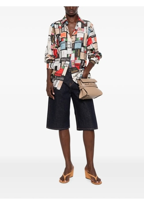 Moschino logo-print silk shirt - Black
