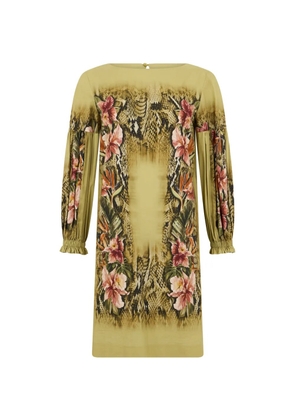 Alberta Ferretti floral-print animal-print mini dress - Green