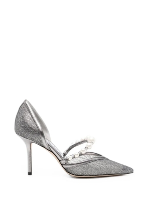 Jimmy Choo Aurelie pearl-embellished heeled pumps - Grey