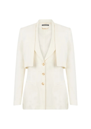 Alberta Ferretti layered-detail single-breasted blazer - Neutrals