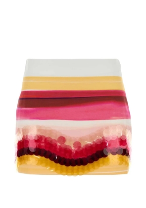 FENDI sequin-embellished striped mini skirt - White