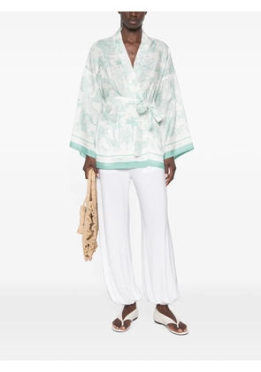 MC2 Saint Barth Carly jungle-print kimono - White