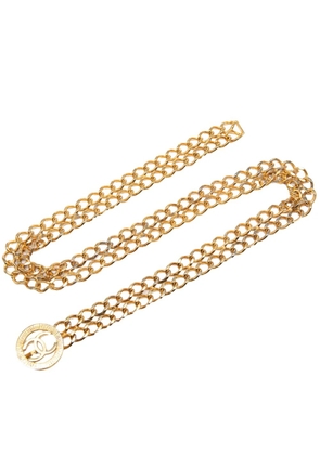 CHANEL Pre-Owned 20th Century CC Gold Plated Double Chain belt