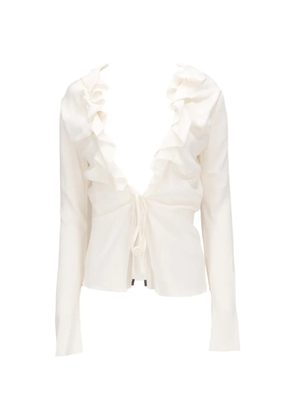 TOM FORD V-neck ruffled blouse - White